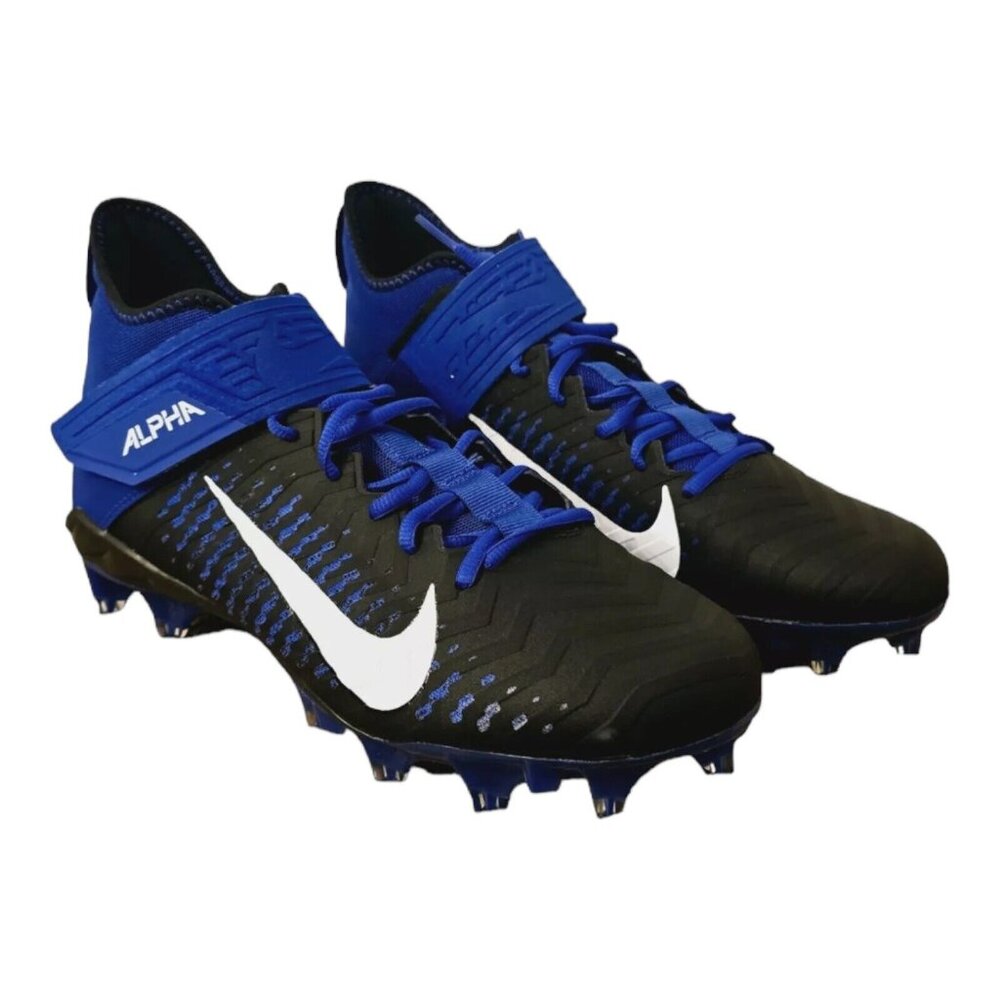 Nike Football Cleats Alpha Menace Pro 2 Mid Blue Black BV3945-400 Size 14